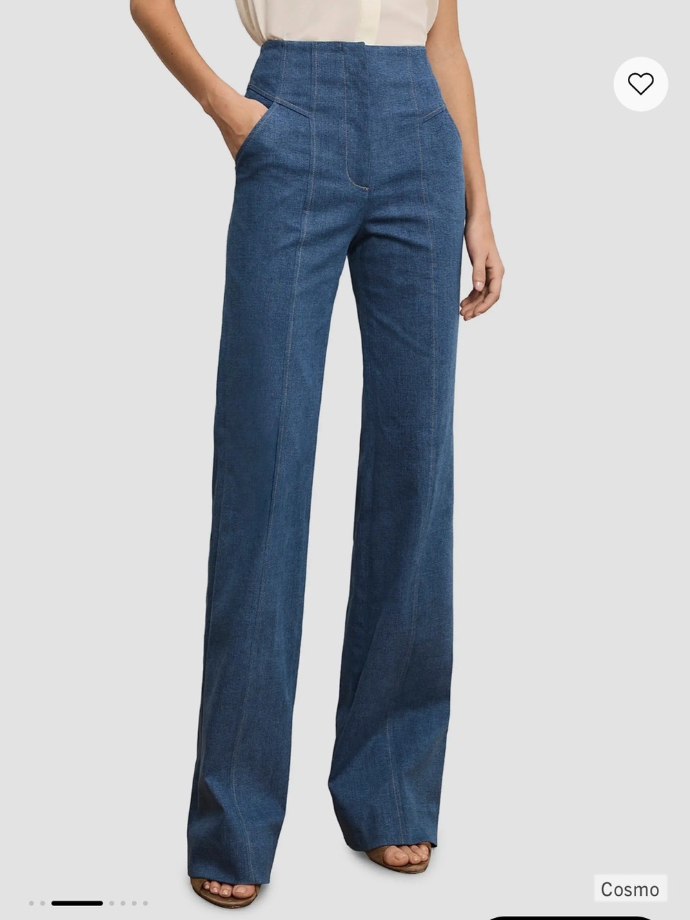 Veronica Beard Frenkle Pant Cosmo Blue Bootcut Stretch Trousers Wide Leg Sz 0